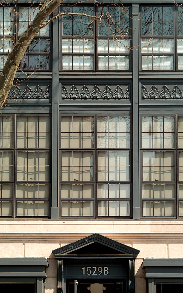 Closeup of iron windows