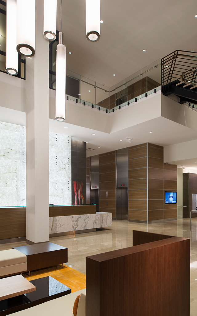 Reception area of building